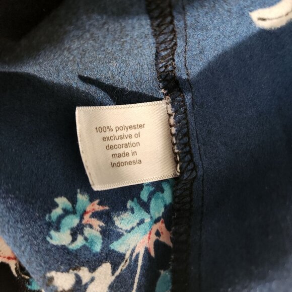 Lane Bryant Womens Navy Floral Short Sleeve Blouse Size 18 Polyester Lightweight - Picture 13 of 16